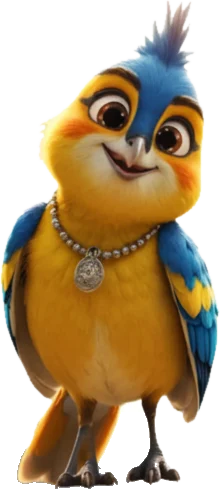 Pico the yellow and blue bird